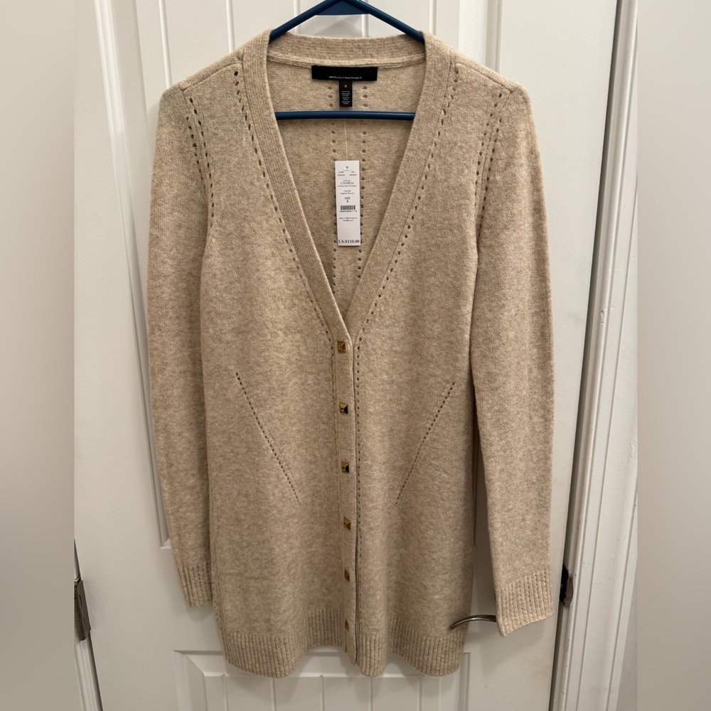 White House Black Market Tan Cardigan Sweater